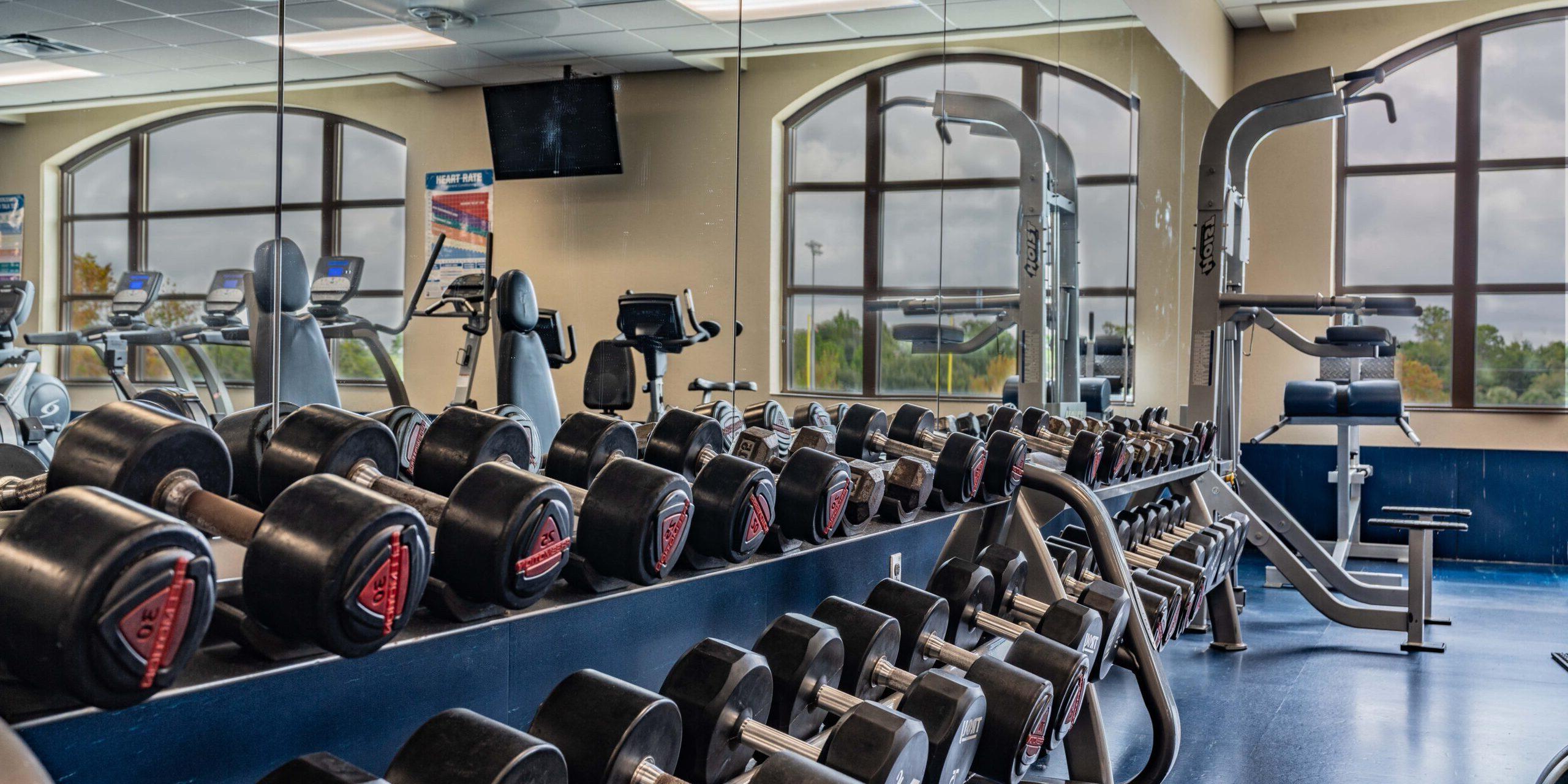 A photo of the Hunt Family Fitness Center.